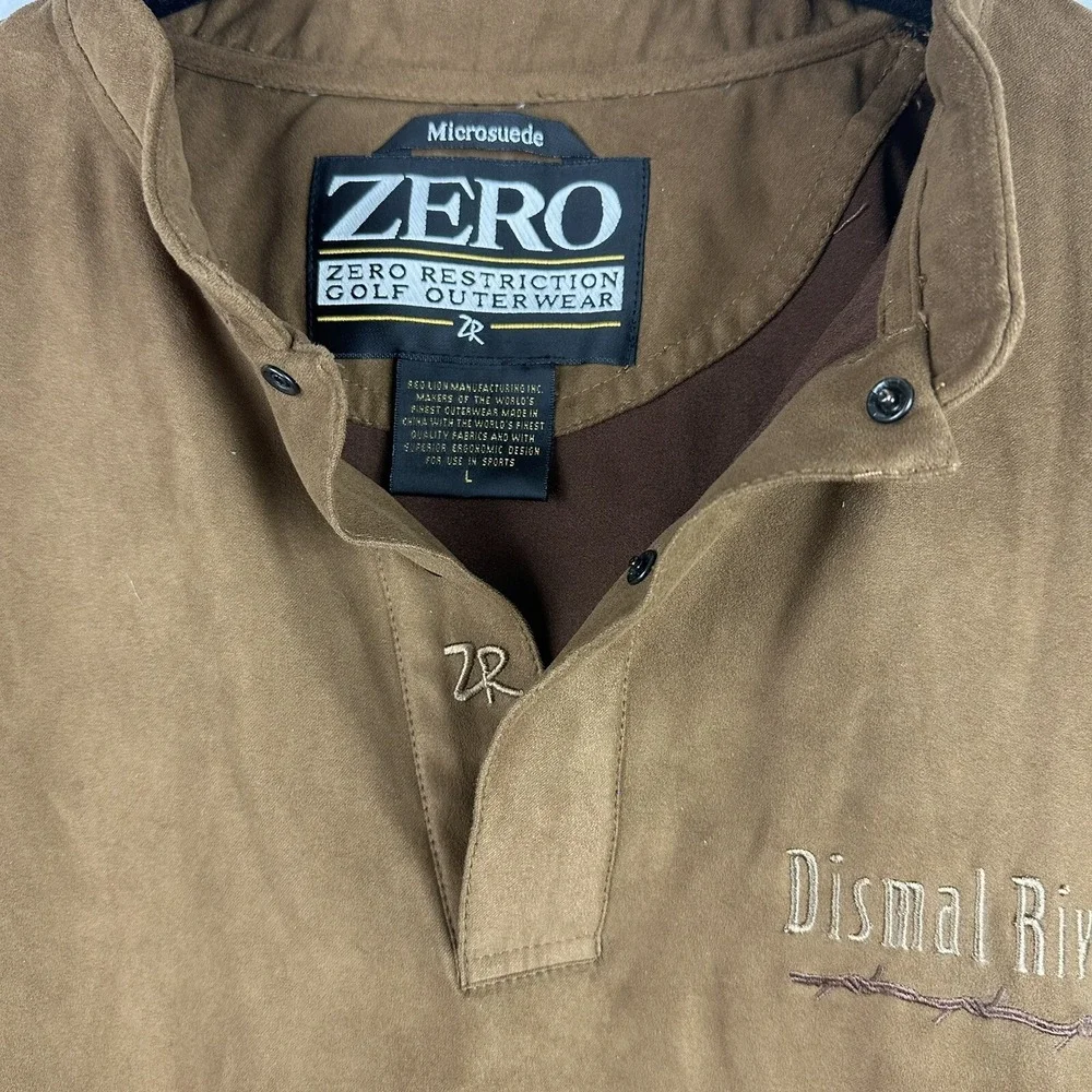 Zero Restriction Golf Outerwear Large Microsuede Brown‎  Mens Jacket Coat